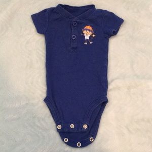 Blue newborn button up bodysuit